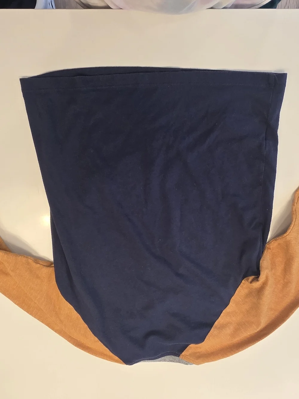 Old Navy Navy Long-Sleeve Raglan Tee with Mustard Sleeves
